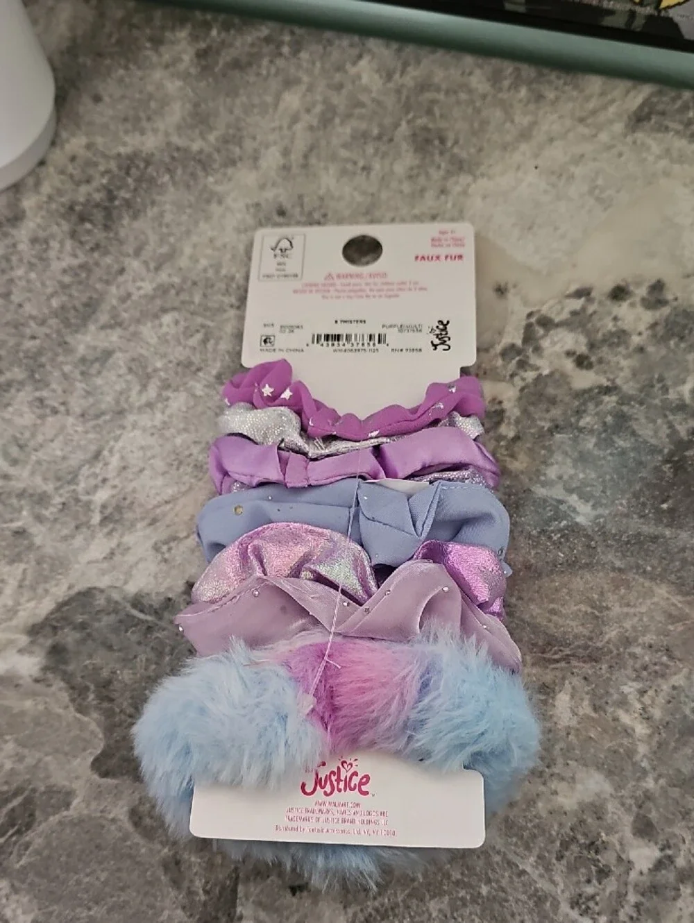 Justice Lavender, Lilac & Silver Girls Scrunchie Set